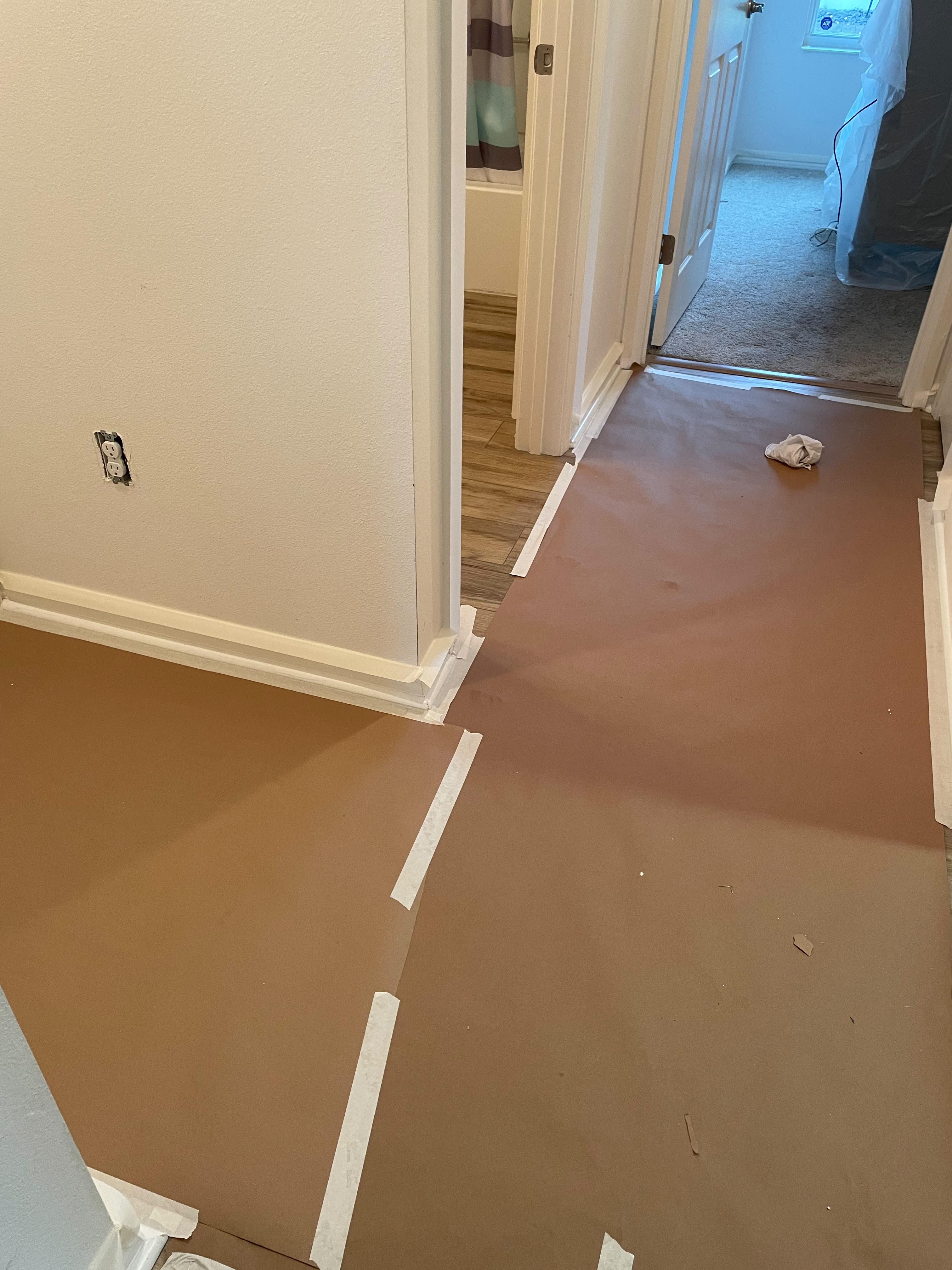 Floor protection before interior painting